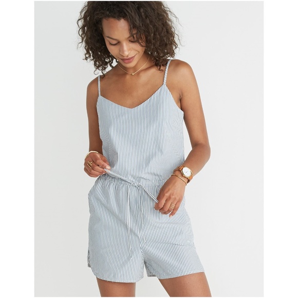 Marine Layer Pants - New MARINE LAYER Blue Striped Brigitte Romper sz M